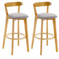 Industrial Backrest Counter Stool Rubber Wood Cafe Bar Stool with Cushion and Pedal Light Gray 2 Piece Set Clearhalo 'Bar Furniture' 'Bar Stools' 'bar_stools' 'furn' 'furn_bar_stools' 'Furniture' 'Kitchen & Dining Furniture' 6853641