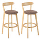 Industrial Backrest Counter Stool Rubber Wood Cafe Bar Stool with Cushion and Pedal Coffee 2 Piece Set Clearhalo 'Bar Furniture' 'Bar Stools' 'bar_stools' 'furn' 'furn_bar_stools' 'Furniture' 'Kitchen & Dining Furniture' 6853643
