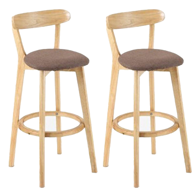 Industrial Backrest Counter Stool Rubber Wood Cafe Bar Stool with Cushion and Pedal Coffee 2 Piece Set Clearhalo 'Bar Furniture' 'Bar Stools' 'bar_stools' 'furn' 'furn_bar_stools' 'Furniture' 'Kitchen & Dining Furniture' 6853643