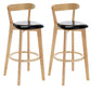 Industrial Backrest Counter Stool Rubber Wood Cafe Bar Stool with Cushion and Pedal Black 2 Piece Set Clearhalo 'Bar Furniture' 'Bar Stools' 'bar_stools' 'furn' 'furn_bar_stools' 'Furniture' 'Kitchen & Dining Furniture' 6853646