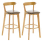 Industrial Backrest Counter Stool Rubber Wood Cafe Bar Stool with Cushion and Pedal Grey 2 Piece Set Clearhalo 'Bar Furniture' 'Bar Stools' 'bar_stools' 'furn' 'furn_bar_stools' 'Furniture' 'Kitchen & Dining Furniture' 6853647