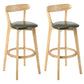 Industrial Backrest Counter Stool Rubber Wood Cafe Bar Stool with Cushion and Pedal Army Green 2 Piece Set Clearhalo 'Bar Furniture' 'Bar Stools' 'bar_stools' 'furn' 'furn_bar_stools' 'Furniture' 'Kitchen & Dining Furniture' 6853651