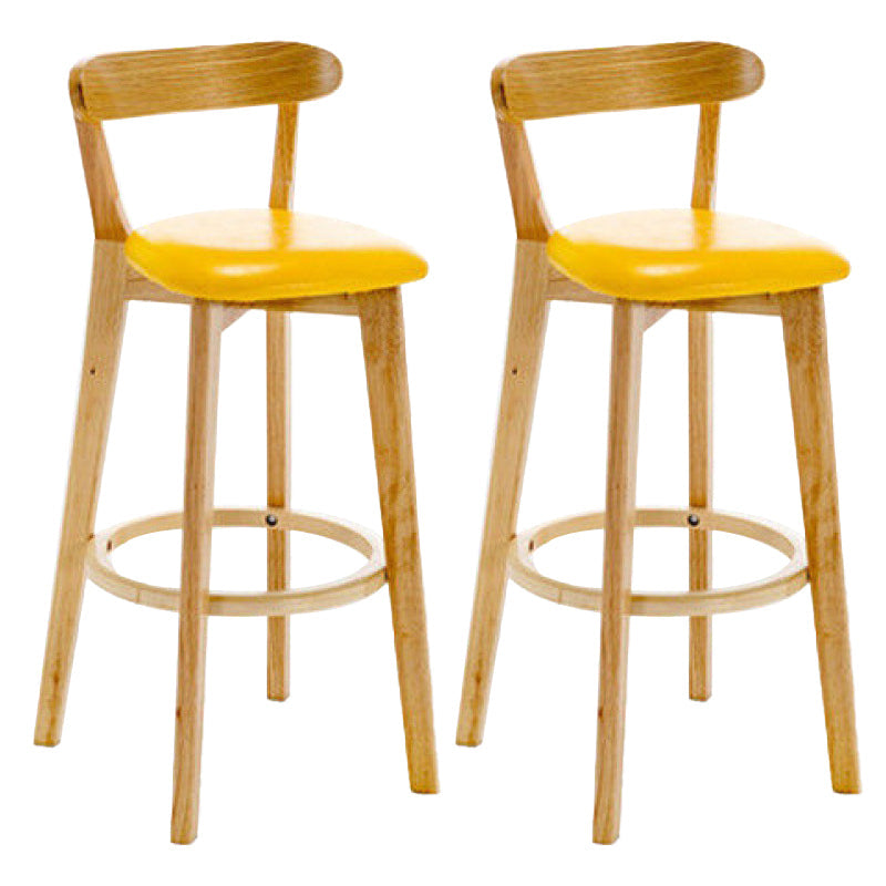 Industrial Backrest Counter Stool Rubber Wood Cafe Bar Stool with Cushion and Pedal Ginger 2 Piece Set Clearhalo 'Bar Furniture' 'Bar Stools' 'bar_stools' 'furn' 'furn_bar_stools' 'Furniture' 'Kitchen & Dining Furniture' 6853653