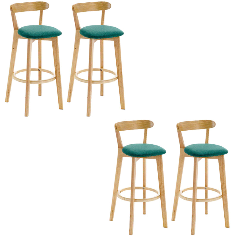 Industrial Backrest Counter Stool Rubber Wood Cafe Bar Stool with Cushion and Pedal Mint Green 4 Piece Set Clearhalo 'Bar Furniture' 'Bar Stools' 'bar_stools' 'furn' 'furn_bar_stools' 'Furniture' 'Kitchen & Dining Furniture' 6853656