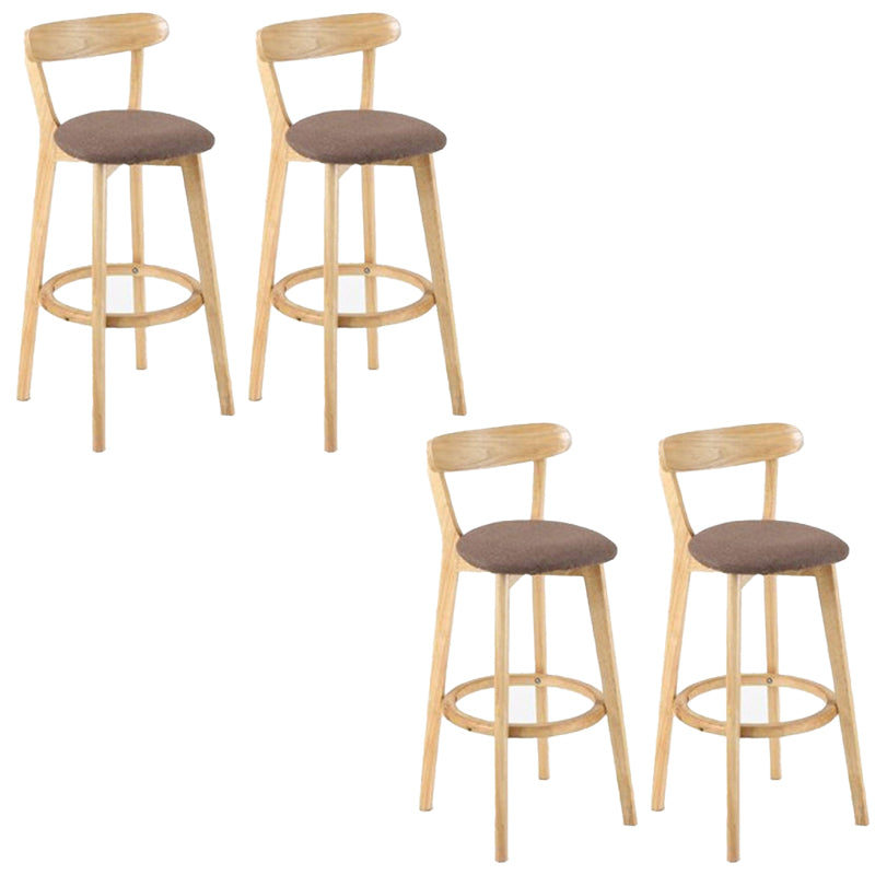 Industrial Backrest Counter Stool Rubber Wood Cafe Bar Stool with Cushion and Pedal Coffee 4 Piece Set Clearhalo 'Bar Furniture' 'Bar Stools' 'bar_stools' 'furn' 'furn_bar_stools' 'Furniture' 'Kitchen & Dining Furniture' 6853660