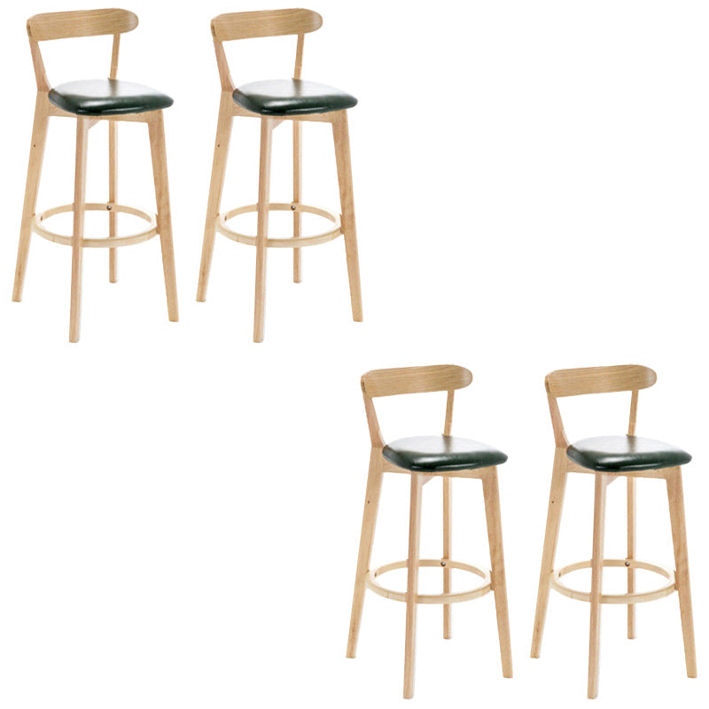 Industrial Backrest Counter Stool Rubber Wood Cafe Bar Stool with Cushion and Pedal Blackish Green 4 Piece Set Clearhalo 'Bar Furniture' 'Bar Stools' 'bar_stools' 'furn' 'furn_bar_stools' 'Furniture' 'Kitchen & Dining Furniture' 6853662