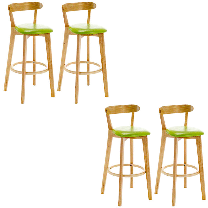 Industrial Backrest Counter Stool Rubber Wood Cafe Bar Stool with Cushion and Pedal Green 4 Piece Set Clearhalo 'Bar Furniture' 'Bar Stools' 'bar_stools' 'furn' 'furn_bar_stools' 'Furniture' 'Kitchen & Dining Furniture' 6853665