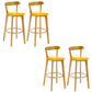 Industrial Backrest Counter Stool Rubber Wood Cafe Bar Stool with Cushion and Pedal Ginger 4 Piece Set Clearhalo 'Bar Furniture' 'Bar Stools' 'bar_stools' 'furn' 'furn_bar_stools' 'Furniture' 'Kitchen & Dining Furniture' 6853670