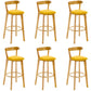 Industrial Backrest Counter Stool Rubber Wood Cafe Bar Stool with Cushion and Pedal Yellow 6 Piece Set Clearhalo 'Bar Furniture' 'Bar Stools' 'bar_stools' 'furn' 'furn_bar_stools' 'Furniture' 'Kitchen & Dining Furniture' 6853672