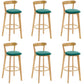 Industrial Backrest Counter Stool Rubber Wood Cafe Bar Stool with Cushion and Pedal Mint Green 6 Piece Set Clearhalo 'Bar Furniture' 'Bar Stools' 'bar_stools' 'furn' 'furn_bar_stools' 'Furniture' 'Kitchen & Dining Furniture' 6853673