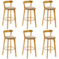 Industrial Backrest Counter Stool Rubber Wood Cafe Bar Stool with Cushion and Pedal Khaki 6 Piece Set Clearhalo 'Bar Furniture' 'Bar Stools' 'bar_stools' 'furn' 'furn_bar_stools' 'Furniture' 'Kitchen & Dining Furniture' 6853676