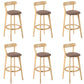 Industrial Backrest Counter Stool Rubber Wood Cafe Bar Stool with Cushion and Pedal Coffee 6 Piece Set Clearhalo 'Bar Furniture' 'Bar Stools' 'bar_stools' 'furn' 'furn_bar_stools' 'Furniture' 'Kitchen & Dining Furniture' 6853677