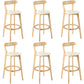 Industrial Backrest Counter Stool Rubber Wood Cafe Bar Stool with Cushion and Pedal Off-White 6 Piece Set Clearhalo 'Bar Furniture' 'Bar Stools' 'bar_stools' 'furn' 'furn_bar_stools' 'Furniture' 'Kitchen & Dining Furniture' 6853684