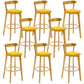 Industrial Backrest Counter Stool Rubber Wood Cafe Bar Stool with Cushion and Pedal Yellow 8 Piece Set Clearhalo 'Bar Furniture' 'Bar Stools' 'bar_stools' 'furn' 'furn_bar_stools' 'Furniture' 'Kitchen & Dining Furniture' 6853689