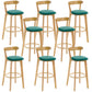Industrial Backrest Counter Stool Rubber Wood Cafe Bar Stool with Cushion and Pedal Mint Green 8 Piece Set Clearhalo 'Bar Furniture' 'Bar Stools' 'bar_stools' 'furn' 'furn_bar_stools' 'Furniture' 'Kitchen & Dining Furniture' 6853690