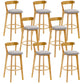 Industrial Backrest Counter Stool Rubber Wood Cafe Bar Stool with Cushion and Pedal Light Gray 8 Piece Set Clearhalo 'Bar Furniture' 'Bar Stools' 'bar_stools' 'furn' 'furn_bar_stools' 'Furniture' 'Kitchen & Dining Furniture' 6853692