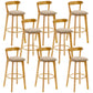 Industrial Backrest Counter Stool Rubber Wood Cafe Bar Stool with Cushion and Pedal Khaki 8 Piece Set Clearhalo 'Bar Furniture' 'Bar Stools' 'bar_stools' 'furn' 'furn_bar_stools' 'Furniture' 'Kitchen & Dining Furniture' 6853693