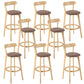 Industrial Backrest Counter Stool Rubber Wood Cafe Bar Stool with Cushion and Pedal Coffee 8 Piece Set Clearhalo 'Bar Furniture' 'Bar Stools' 'bar_stools' 'furn' 'furn_bar_stools' 'Furniture' 'Kitchen & Dining Furniture' 6853694