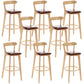 Industrial Backrest Counter Stool Rubber Wood Cafe Bar Stool with Cushion and Pedal Brown 8 Piece Set Clearhalo 'Bar Furniture' 'Bar Stools' 'bar_stools' 'furn' 'furn_bar_stools' 'Furniture' 'Kitchen & Dining Furniture' 6853695