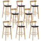 Industrial Backrest Counter Stool Rubber Wood Cafe Bar Stool with Cushion and Pedal Black 8 Piece Set Clearhalo 'Bar Furniture' 'Bar Stools' 'bar_stools' 'furn' 'furn_bar_stools' 'Furniture' 'Kitchen & Dining Furniture' 6853697