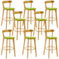Industrial Backrest Counter Stool Rubber Wood Cafe Bar Stool with Cushion and Pedal Green 8 Piece Set Clearhalo 'Bar Furniture' 'Bar Stools' 'bar_stools' 'furn' 'furn_bar_stools' 'Furniture' 'Kitchen & Dining Furniture' 6853699