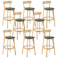 Industrial Backrest Counter Stool Rubber Wood Cafe Bar Stool with Cushion and Pedal Army Green 8 Piece Set Clearhalo 'Bar Furniture' 'Bar Stools' 'bar_stools' 'furn' 'furn_bar_stools' 'Furniture' 'Kitchen & Dining Furniture' 6853702