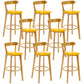 Industrial Backrest Counter Stool Rubber Wood Cafe Bar Stool with Cushion and Pedal Ginger 8 Piece Set Clearhalo 'Bar Furniture' 'Bar Stools' 'bar_stools' 'furn' 'furn_bar_stools' 'Furniture' 'Kitchen & Dining Furniture' 6853704