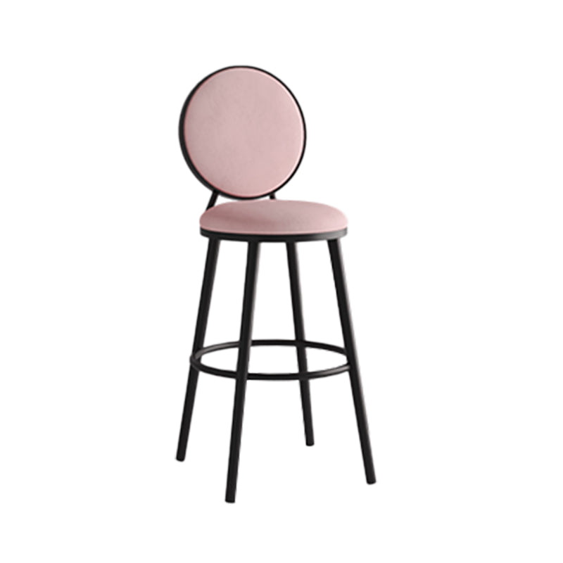 Taburete de respaldo industrial taburete de barra de hierro con cojín y pedal para la cocina