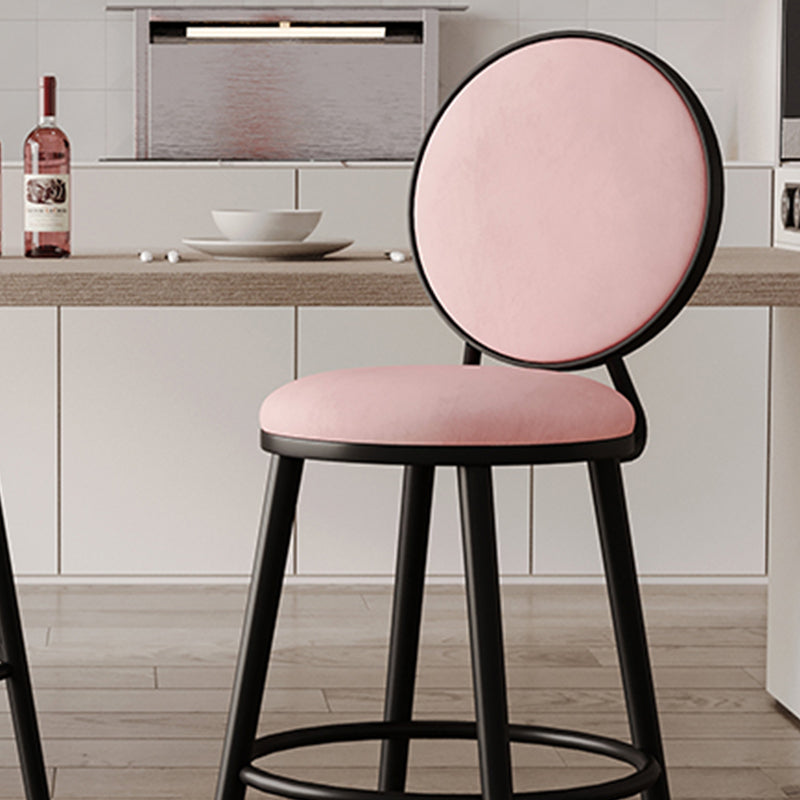 Taburete de respaldo industrial taburete de barra de hierro con cojín y pedal para la cocina