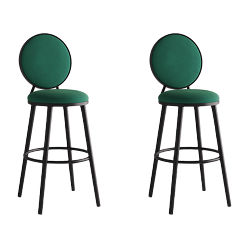 Taburete de respaldo industrial taburete de barra de hierro con cojín y pedal para la cocina