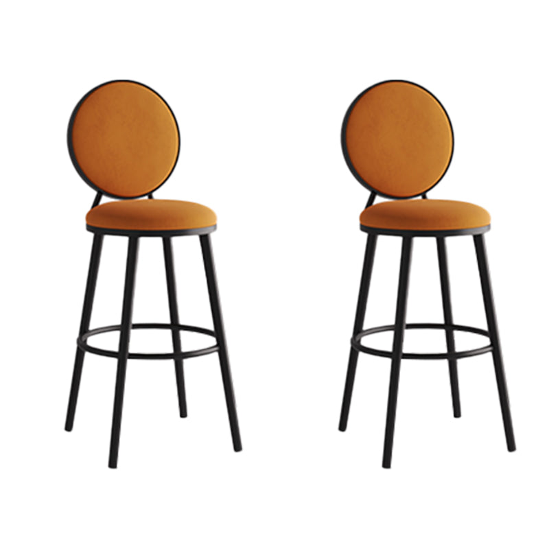 Taburete de respaldo industrial taburete de barra de hierro con cojín y pedal para la cocina