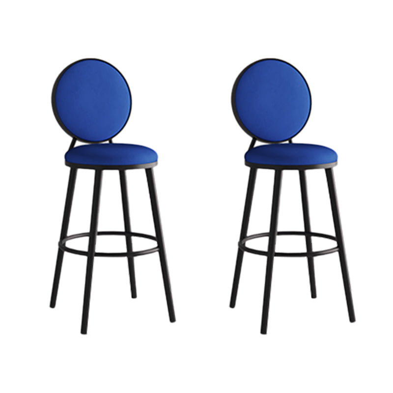 Taburete de respaldo industrial taburete de barra de hierro con cojín y pedal para la cocina