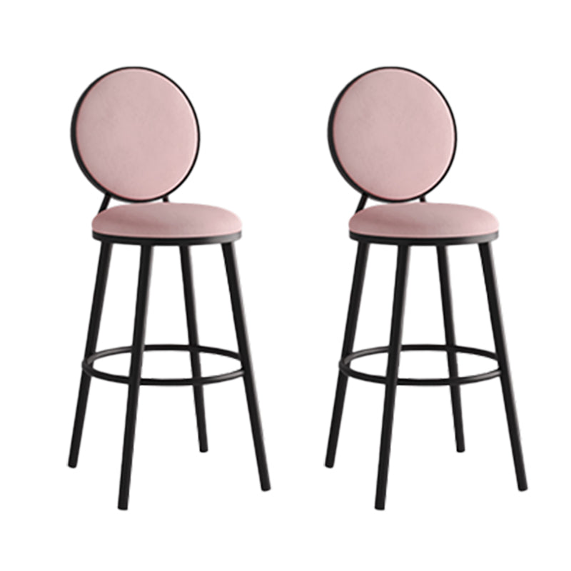 Taburete de respaldo industrial taburete de barra de hierro con cojín y pedal para la cocina