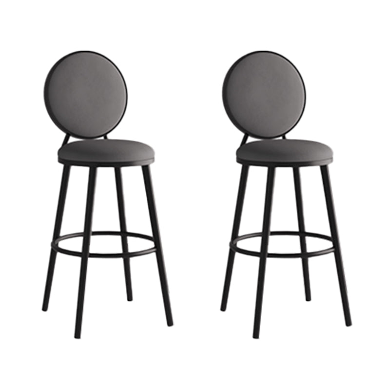 Taburete de respaldo industrial taburete de barra de hierro con cojín y pedal para la cocina