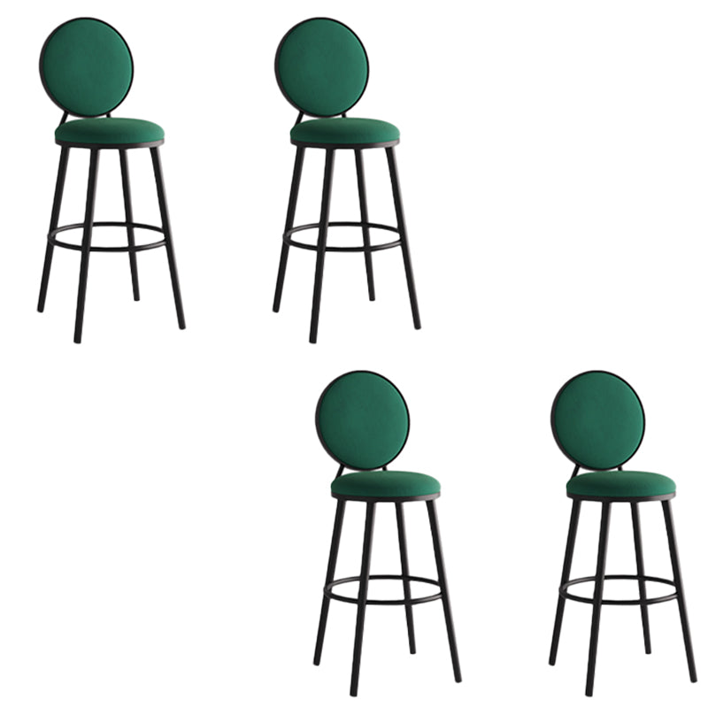 Taburete de respaldo industrial taburete de barra de hierro con cojín y pedal para la cocina