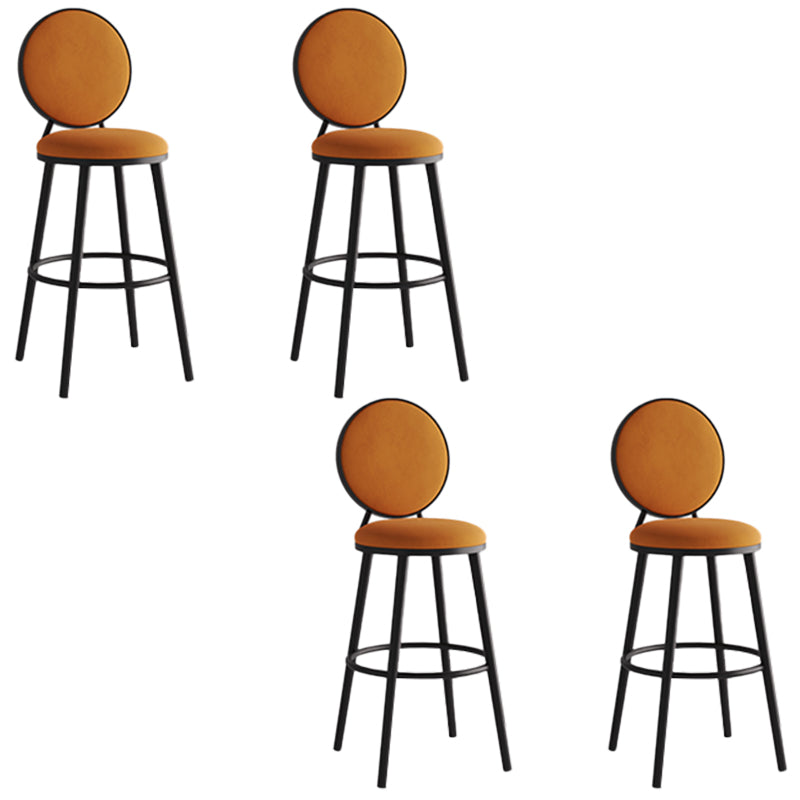Taburete de respaldo industrial taburete de barra de hierro con cojín y pedal para la cocina