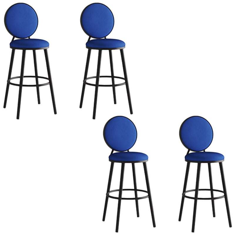 Taburete de respaldo industrial taburete de barra de hierro con cojín y pedal para la cocina