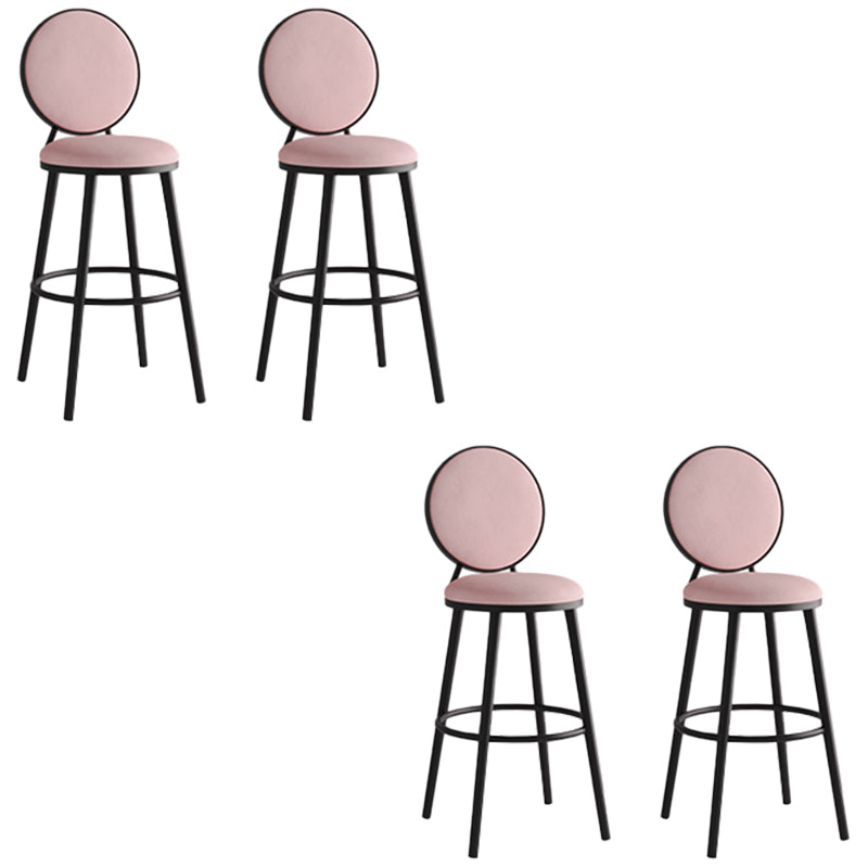 Taburete de respaldo industrial taburete de barra de hierro con cojín y pedal para la cocina