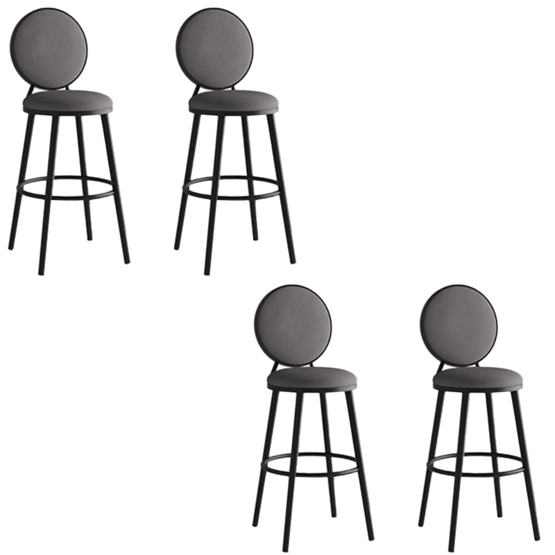 Taburete de respaldo industrial taburete de barra de hierro con cojín y pedal para la cocina