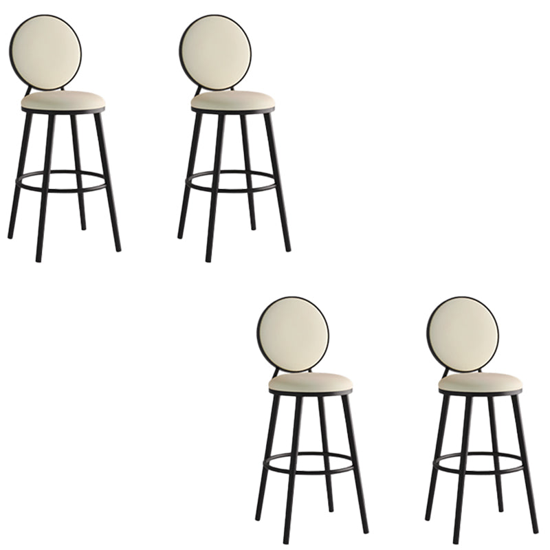 Taburete de respaldo industrial taburete de barra de hierro con cojín y pedal para la cocina