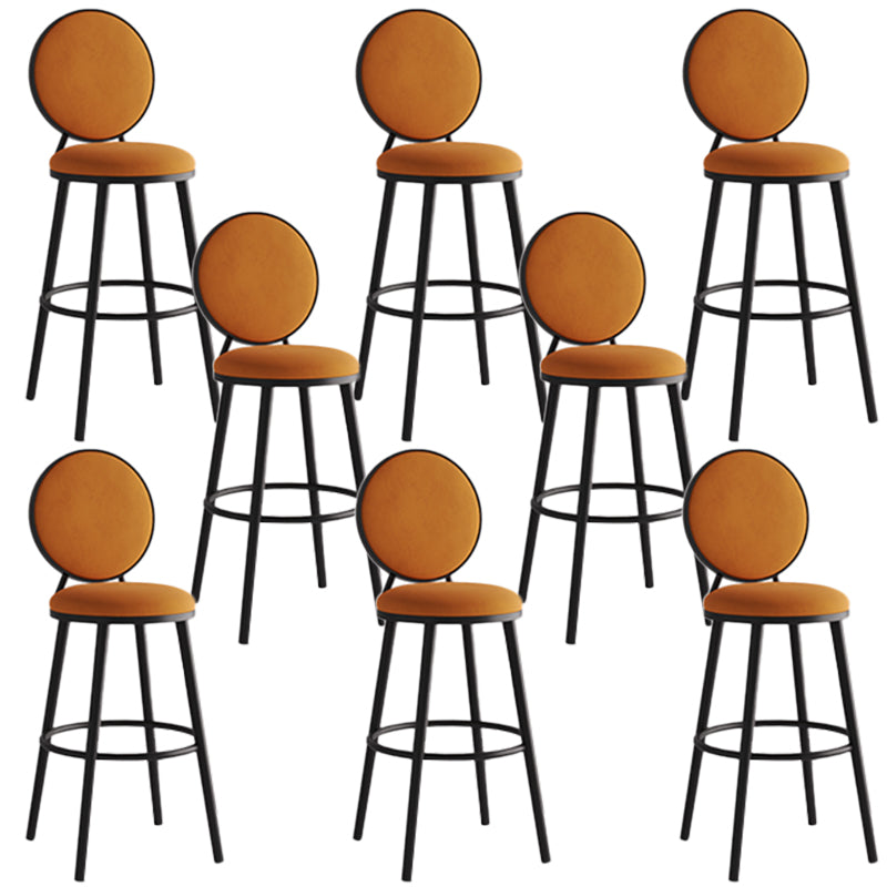 Taburete de respaldo industrial taburete de barra de hierro con cojín y pedal para la cocina