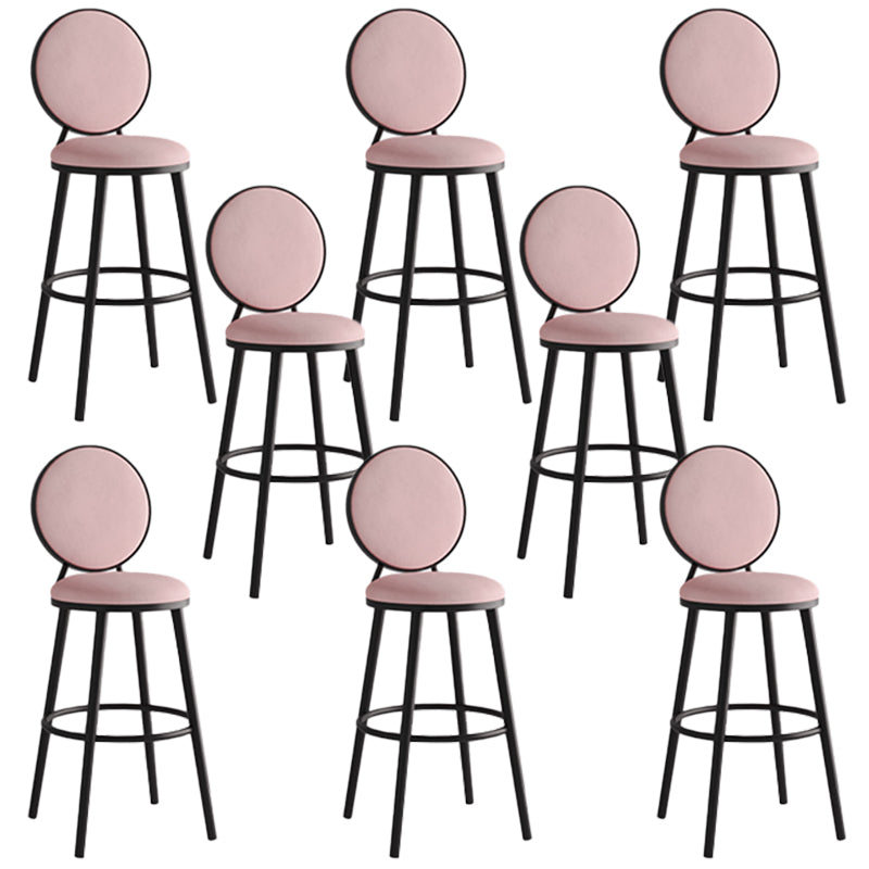 Taburete de respaldo industrial taburete de barra de hierro con cojín y pedal para la cocina