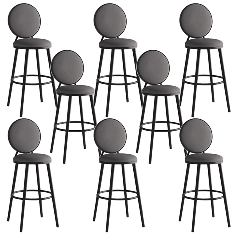 Taburete de respaldo industrial taburete de barra de hierro con cojín y pedal para la cocina