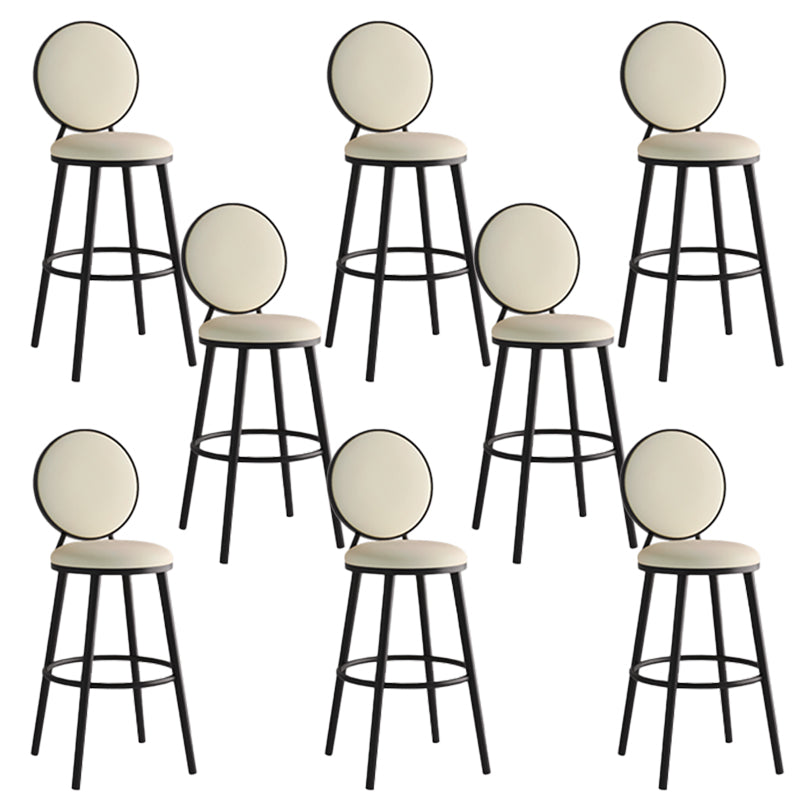 Taburete de respaldo industrial taburete de barra de hierro con cojín y pedal para la cocina