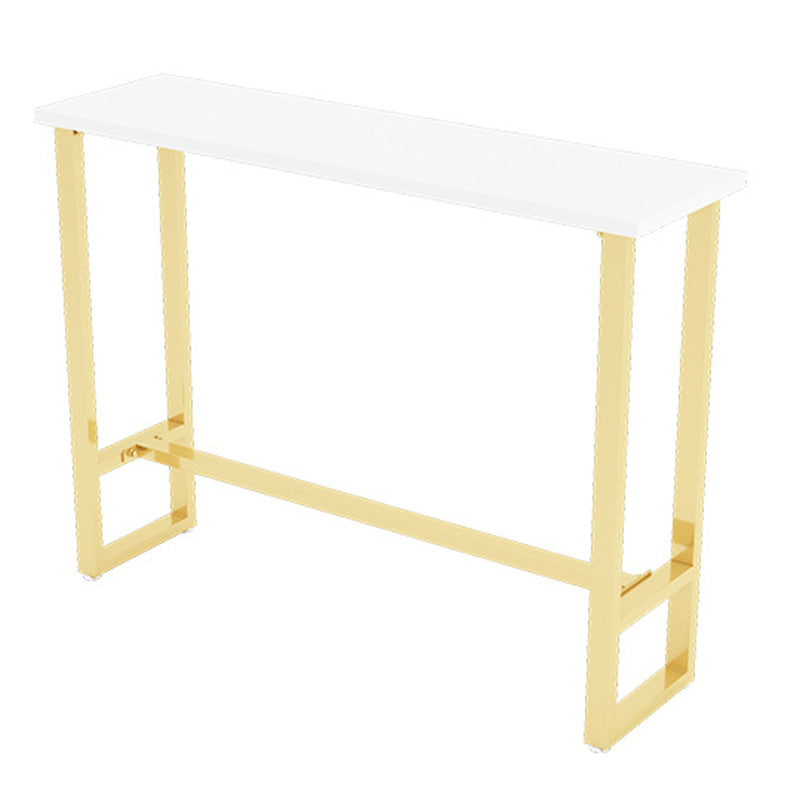 1/3/4/5/7 Pieces Counter Height Pub Set Rectangular Bistro Set White-Gold 47"L x 16"W Clearhalo 'Bar Furniture' 'furn' 'furn_home_bar_bar_sets' 'Furniture' 'Home Bars & Bar Sets' 'home_bar_bar_sets' 'Kitchen & Dining Furniture' 6853868