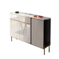 Porte di vetro in pietra di credenza in stile glam Credenza a buffet con armadi e cassetti