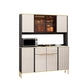 Porte di vetro in pietra di credenza in stile glam Credenza a buffet con armadi e cassetti
