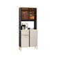 Porte di vetro in pietra di credenza in stile glam Credenza a buffet con armadi e cassetti
