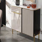 Porte di vetro in pietra di credenza in stile glam Credenza a buffet con armadi e cassetti