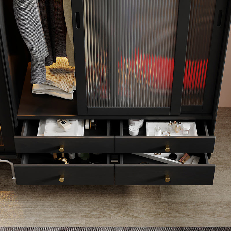 Dennenhout zwart opbergkast moderne kast met glazen deuren